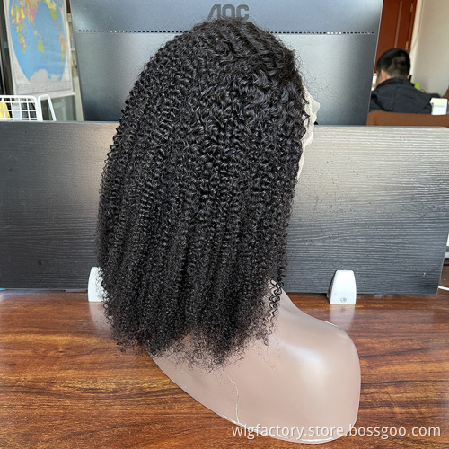 Wholesale Cost-effective mongolian afro kinky curl wig, 13*4 lace frontal afro wave curls wig, human hair afro curls wig